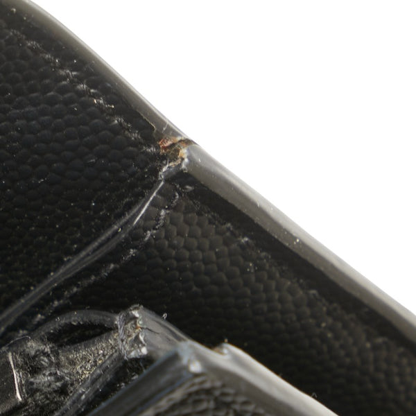 サンローラン YSLロゴ 長財布 ブラック レザー レディース SAINT LAURENT 【中古】