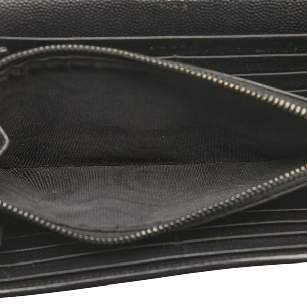 サンローラン YSLロゴ 長財布 ブラック レザー レディース SAINT LAURENT 【中古】