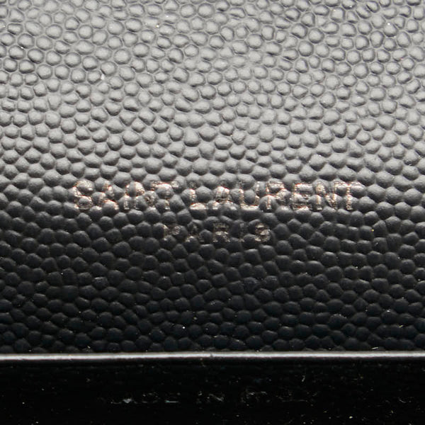 サンローラン YSLロゴ 長財布 ブラック レザー レディース SAINT LAURENT 【中古】