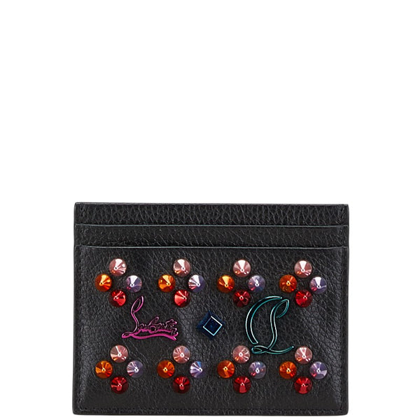 クリスチャンルブタン スパイクスタッズ カードケース ブラック レザー レディース Christian Louboutin 【中古】