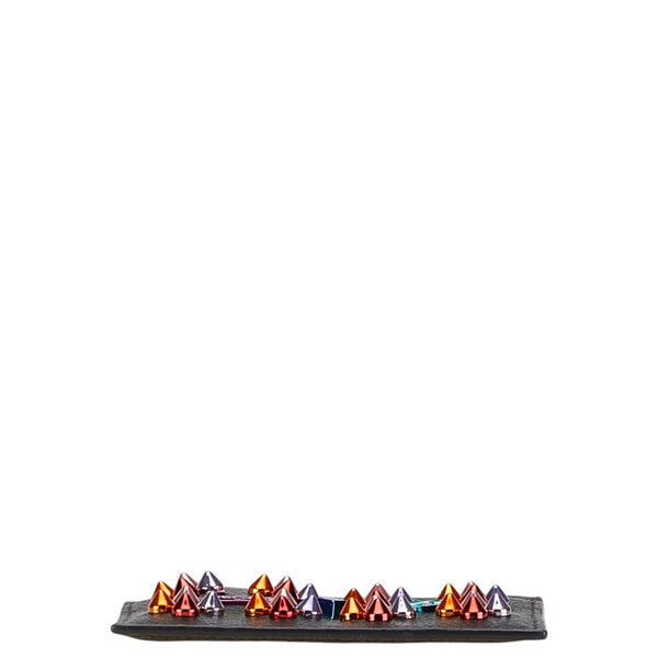 クリスチャンルブタン スパイクスタッズ カードケース ブラック レザー レディース Christian Louboutin 【中古】