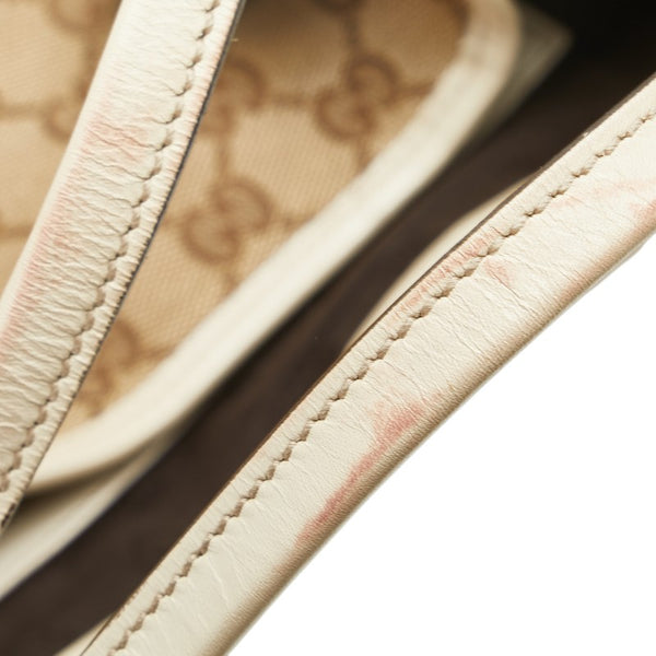 グッチ GGキャンバス ダブルG トートバッグ ショルダーバッグ 232957 ベージュ ホワイト キャンバス レザー レディース GUCCI 【中古】