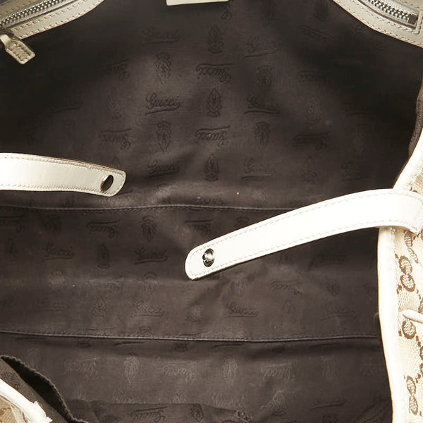 グッチ GGキャンバス ダブルG トートバッグ ショルダーバッグ 232957 ベージュ ホワイト キャンバス レザー レディース GUCCI 【中古】