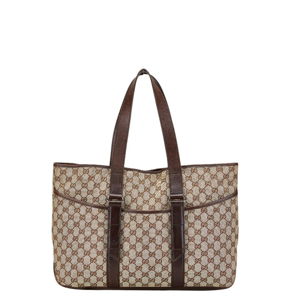グッチ GGキャンバス ハンドバッグ トートバッグ 153238 001998 ブラウン キャンバス レザー レディース GUCCI 【中古】