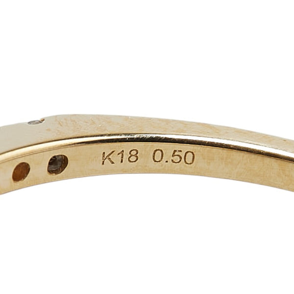 K18YG イエローゴールド ダイヤ0.50ct リング 指輪 レディース 13号 【中古】