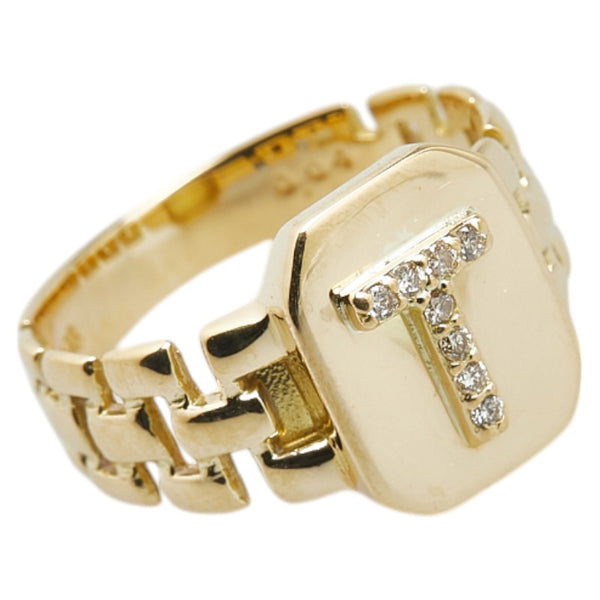 K18YG イエローゴールド ダイヤ0.04ct リング 指輪 レディース 11号 【中古】