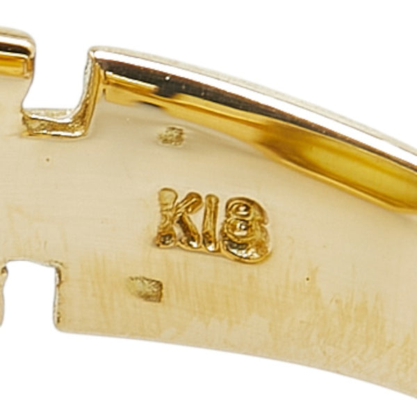 K18YG イエローゴールド ダイヤ0.04ct リング 指輪 レディース 11号 【中古】