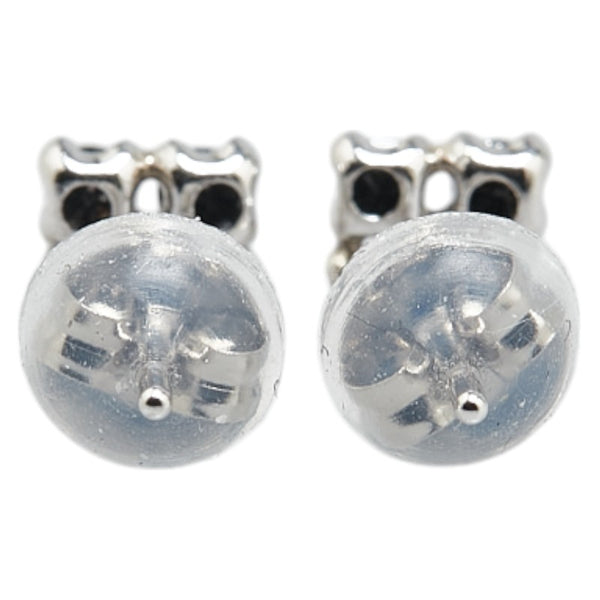 Pt900 プラチナ ブラックダイヤ0.20ct スクエア ピアス レディース 【中古】