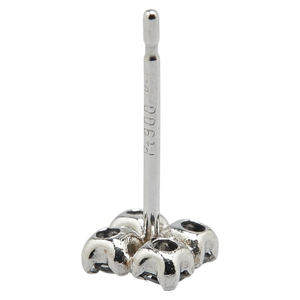 Pt900 プラチナ ブラックダイヤ0.20ct スクエア ピアス レディース 【中古】
