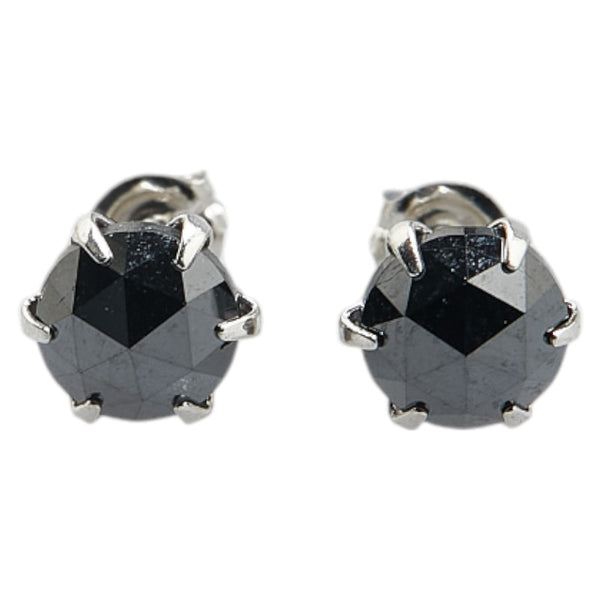 Pt900 プラチナ ブラックダイヤ0.70ct スタッド ピアス レディース 【中古】