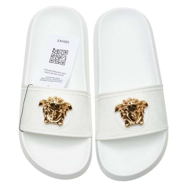 ヴェルサーチェ パラッツォ メデューサ スライドサンダル シャワーサンダル サイズ：41 ホワイト ラバー メンズ VERSACE 【中古】