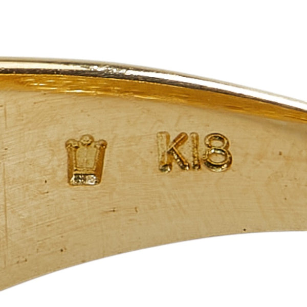 K18YG イエローゴールド ダイヤ0.04ct リング 指輪 レディース 9号 【中古】