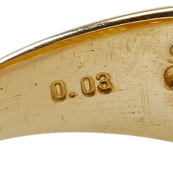 K18YG イエローゴールド ダイヤ0.04ct リング 指輪 レディース 9号 【中古】