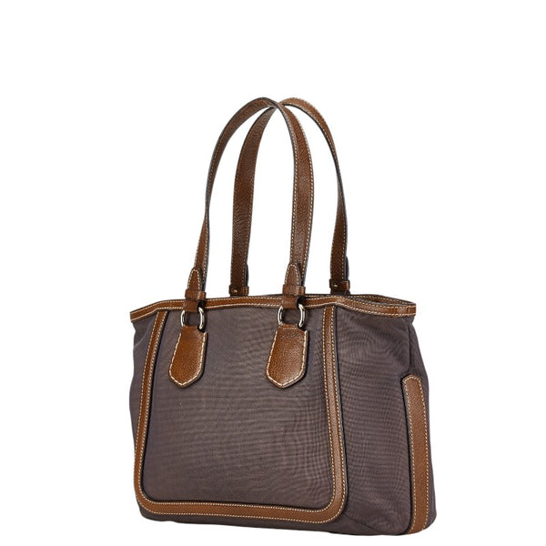 セリーヌ 馬車 ハンドバッグ トートバッグ ブラウン キャンバス レザー レディース CELINE 【中古】