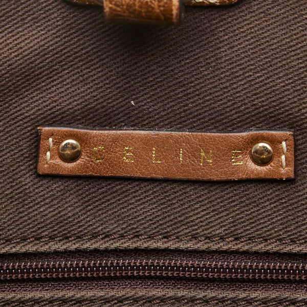 セリーヌ 馬車 ハンドバッグ トートバッグ ブラウン キャンバス レザー レディース CELINE 【中古】