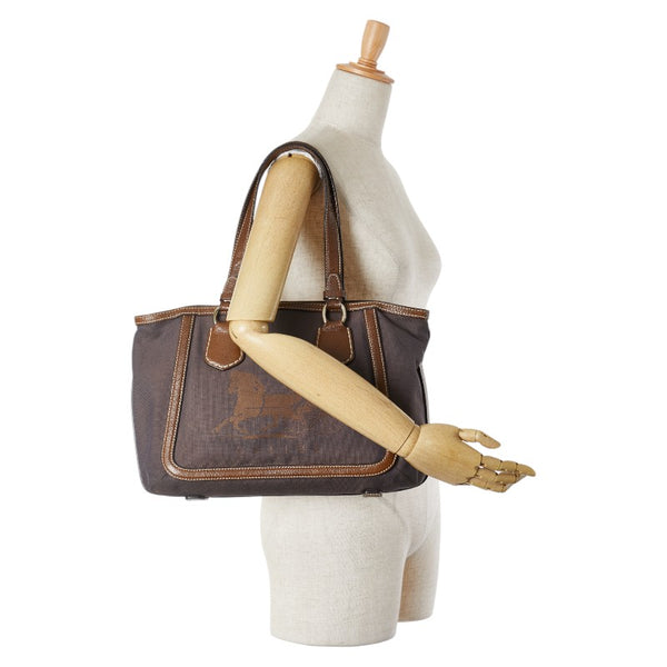 セリーヌ 馬車 ハンドバッグ トートバッグ ブラウン キャンバス レザー レディース CELINE 【中古】
