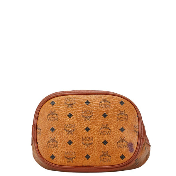 エム シー エム ヴィセトス ロゴグラム ショルダーバッグ ブラウン PVC レザー レディース MCM 【中古】