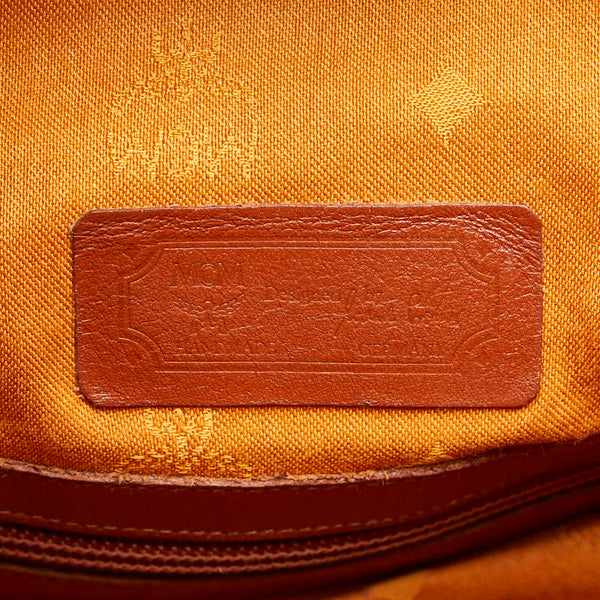 エム シー エム ヴィセトス ロゴグラム ショルダーバッグ ブラウン PVC レザー レディース MCM 【中古】
