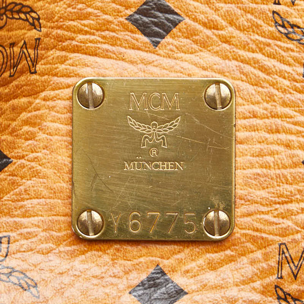 エム シー エム ヴィセトス ロゴグラム ショルダーバッグ ブラウン PVC レザー レディース MCM 【中古】