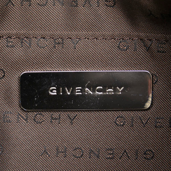 ジバンシー ロゴ ショルダーバッグ カーキグリーン ブラウン ナイロン レザー レディース Givenchy 【中古】