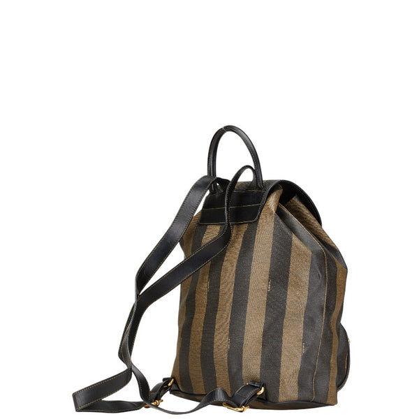 フェンディ ペカン リュック バックパック ブラウン ブラック PVC レザー レディース FENDI 【中古】