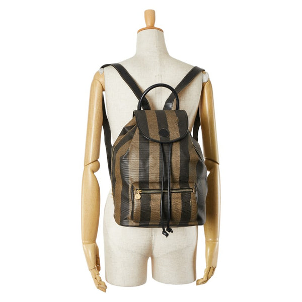 フェンディ ペカン リュック バックパック ブラウン ブラック PVC レザー レディース FENDI 【中古】