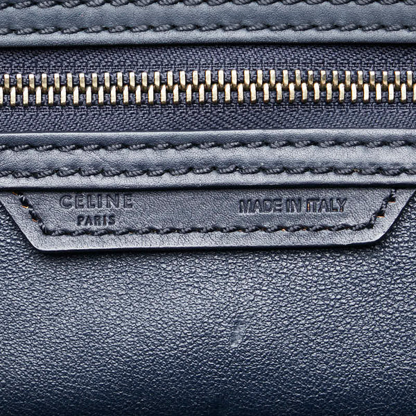 セリーヌ ラゲージ マイクロショッパー ハンドバッグ ブラック レザー レディース CELINE 【中古】