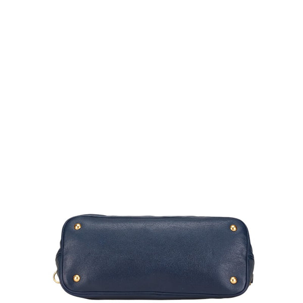 プラダ ハンドバッグ ショルダーバッグ 2WAY ネイビー レザー レディース PRADA 【中古】