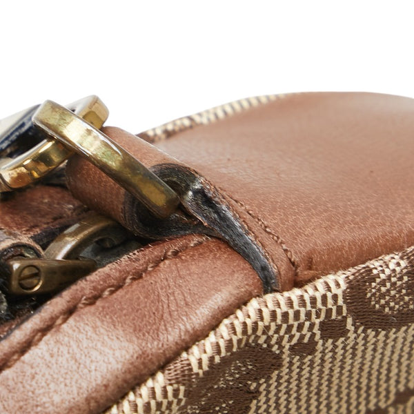 グッチ GGキャンバス ショルダーバッグ 90700 ブラウン キャンバス レザー レディース GUCCI 【中古】