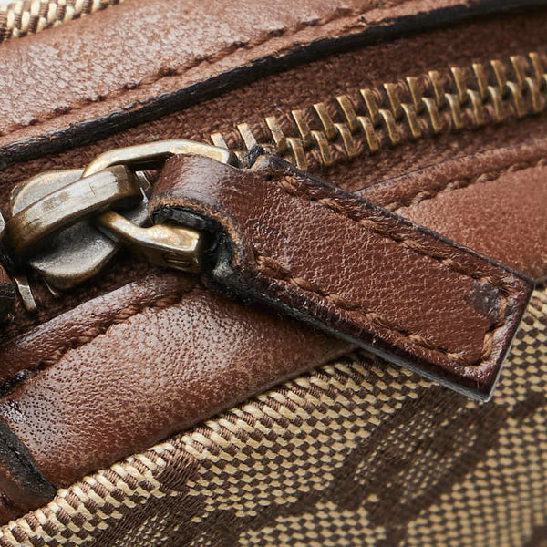 グッチ GGキャンバス ショルダーバッグ 90700 ブラウン キャンバス レザー レディース GUCCI 【中古】