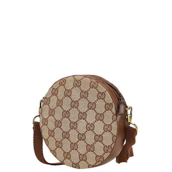 グッチ GGキャンバス ショルダーバッグ 90700 ブラウン キャンバス レザー レディース GUCCI 【中古】