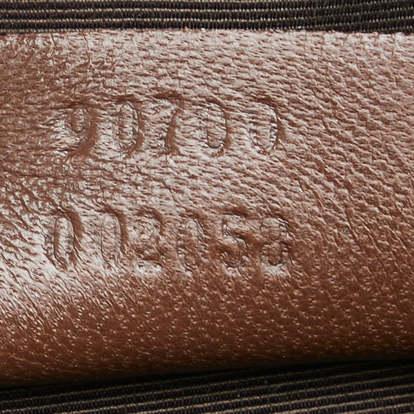 グッチ GGキャンバス ショルダーバッグ 90700 ブラウン キャンバス レザー レディース GUCCI 【中古】