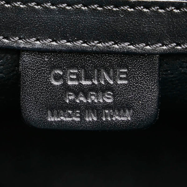 セリーヌ マカダム ハンドバッグ ブラック ブラウン PVC レザー レディース CELINE 【中古】