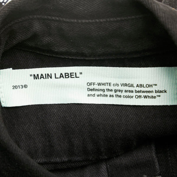 オフホワイト ×バスキア POST MODERN デニムジャケット サイズ：M ブラック コットン メンズ OFF-WHITE 【中古】
