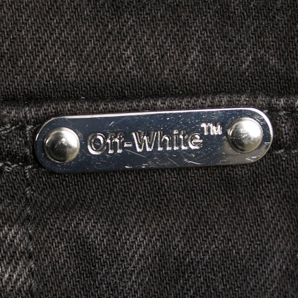 オフホワイト ×バスキア POST MODERN デニムジャケット サイズ：M ブラック コットン メンズ OFF-WHITE 【中古】