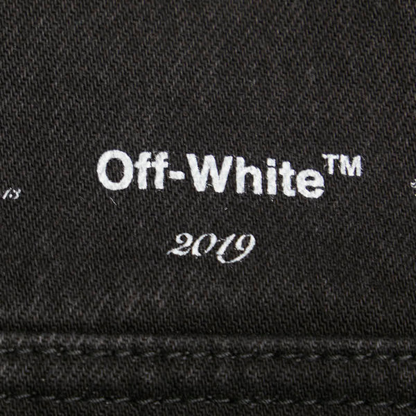 オフホワイト ×バスキア POST MODERN デニムジャケット サイズ：M ブラック コットン メンズ OFF-WHITE 【中古】
