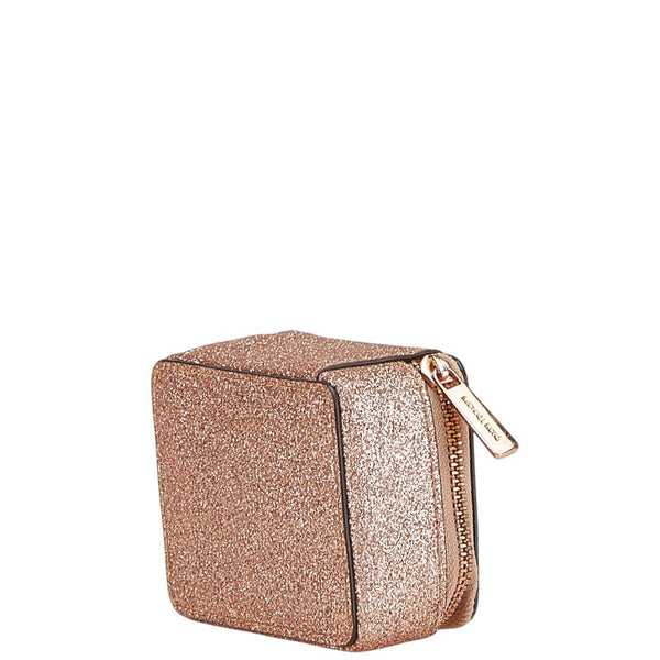 マイケルコース ラメ アクセサリーポーチ 小物入れ ピンク ピンクゴールド グリッターキャンバス レディース Michael Kors 【中古】