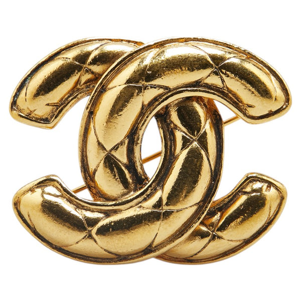 シャネル マトラッセ ココマーク ブローチ ゴールド メッキ レディース CHANEL 【中古】