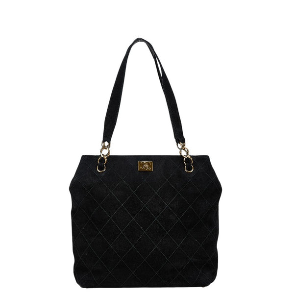 シャネル ココマーク ハンドバッグ トートバッグ ブラック スウェット レディース CHANEL 【中古】