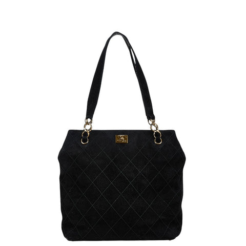 シャネル ココマーク ハンドバッグ トートバッグ ブラック スウェット レディース CHANEL 【中古】