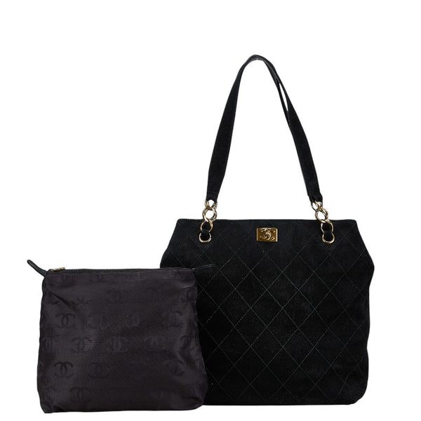シャネル ココマーク ハンドバッグ トートバッグ ブラック スウェット レディース CHANEL 【中古】