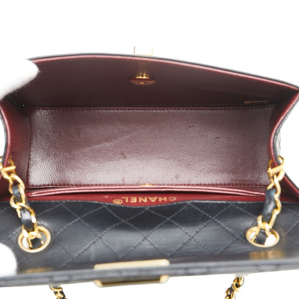 シャネル マトラッセ2.55 チェーン ショルダーバッグ ブラック ゴールド ラムスキン レディース CHANEL 【中古】