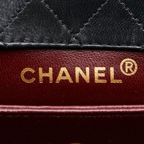 シャネル マトラッセ2.55 チェーン ショルダーバッグ ブラック ゴールド ラムスキン レディース CHANEL 【中古】