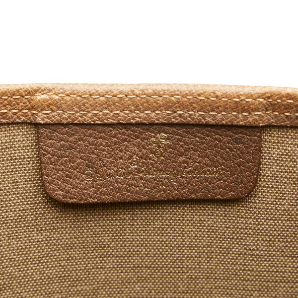 グッチ GGスプリーム シェリーライン ハンドバッグ トートバッグ 39 02 003 ブラウン PVC レザー レディース GUCCI 【中古】