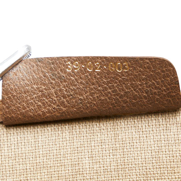 グッチ GGスプリーム シェリーライン ハンドバッグ トートバッグ 39 02 003 ブラウン PVC レザー レディース GUCCI 【中古】