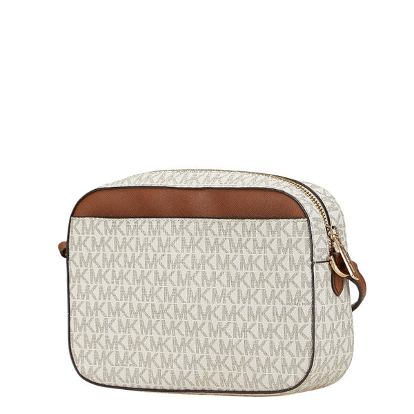 マイケルコース JET SET ITEM 斜め掛け ショルダーバッグ 35S1GTTC9B ホワイト ブラウン PVC レザー レディース Michael Kors 【中古】