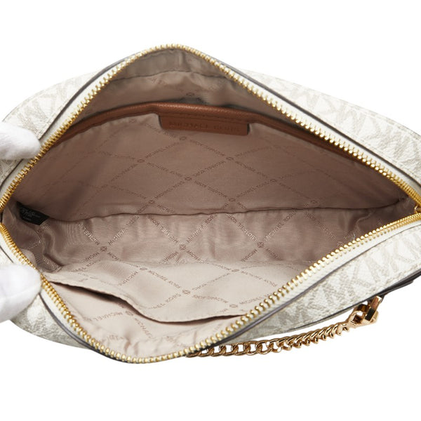 マイケルコース JET SET ITEM 斜め掛け ショルダーバッグ 35S1GTTC9B ホワイト ブラウン PVC レザー レディース Michael Kors 【中古】