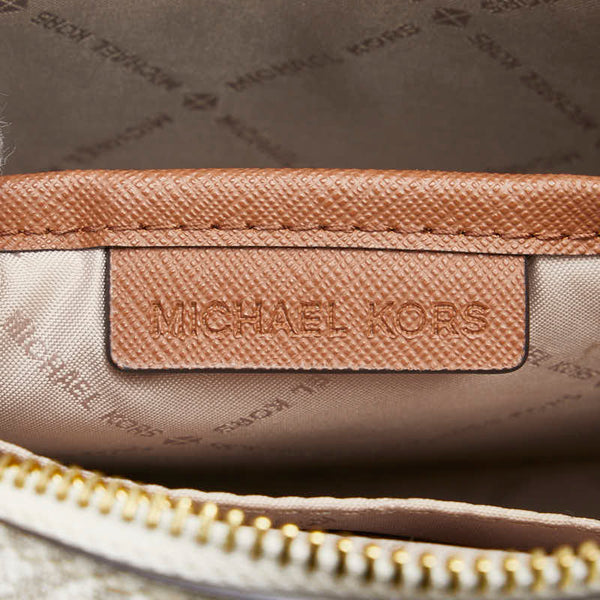 マイケルコース JET SET ITEM 斜め掛け ショルダーバッグ 35S1GTTC9B ホワイト ブラウン PVC レザー レディース Michael Kors 【中古】