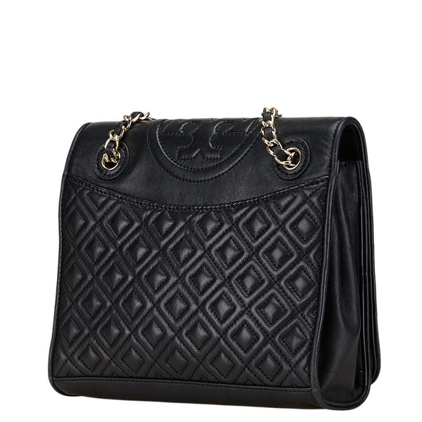 トリーバーチ フレミング チェーン ワンショルダーバッグ ブラック レザー レディース Tory Burch 【中古】