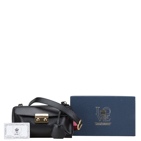 エーディーエムジェイ アクセソワ ドゥ マドモワゼル ショルダーバッグ ブラック レザー レディース ADMJアクセソワ 【中古】